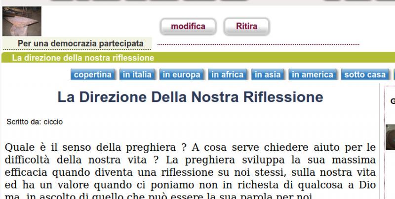 Come Cittadino, Posso scrivere degli articoli nella sezione News